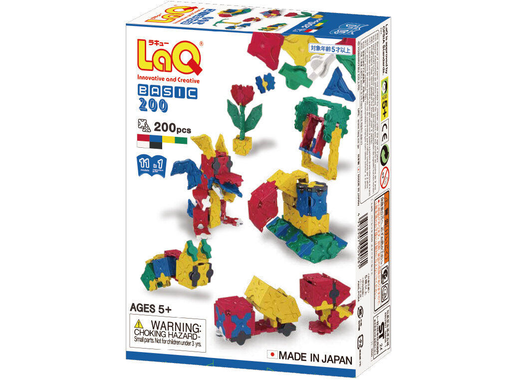 LaQ Basic 200 – Starter Set for Beginner Builders (200 Pieces)